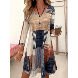 Kadın Uzun Kollu V Yaka Süprem Mini Elbise , 29030