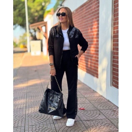 Kadın Uzun Kollu önden Fermuarlı Pul Payetli Alt üst Viskon Iki Iplik Takım, 29029 Kadın Uzun Kollu önden Fermuarlı Pul Payetli Alt üst Viskon Iki Iplik Takım, 29029