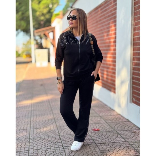 Kadın Uzun Kollu önden Fermuarlı Pul Payetli Alt üst Viskon Iki Iplik Takım, 29029 Kadın Uzun Kollu önden Fermuarlı Pul Payetli Alt üst Viskon Iki Iplik Takım, 29029