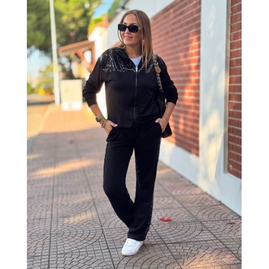 Kadın Uzun Kollu önden Fermuarlı Pul Payetli Alt üst Viskon Iki Iplik Takım, 29029 Kadın Uzun Kollu önden Fermuarlı Pul Payetli Alt üst Viskon Iki Iplik Takım, 29029