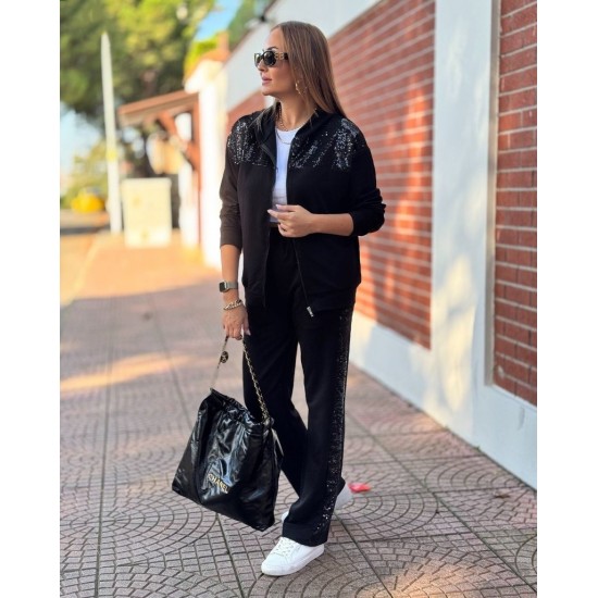 Kadın Uzun Kollu önden Fermuarlı Pul Payetli Alt üst Viskon Iki Iplik Takım, 29029 Kadın Uzun Kollu önden Fermuarlı Pul Payetli Alt üst Viskon Iki Iplik Takım, 29029