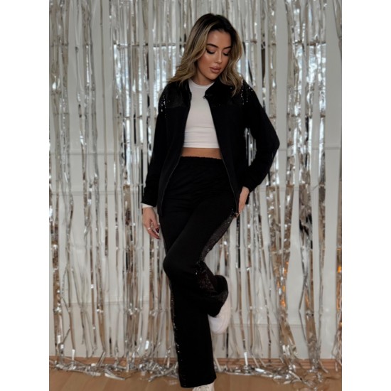 Kadın Uzun Kollu önden Fermuarlı Pul Payetli Alt üst Viskon Iki Iplik Takım, 29029 Kadın Uzun Kollu önden Fermuarlı Pul Payetli Alt üst Viskon Iki Iplik Takım, 29029