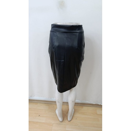 Kadın Yüksek Bel Yırtmaçlı Mini Deri Etek , 29031 Kadın Yüksek Bel Yırtmaçlı Mini Deri Etek , 29031