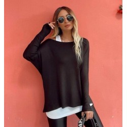 Kadın Uzun Kollu Tek Omuzdan Açık çilek Bluz Ve Viskon Atlet Ikili Takım , 29044