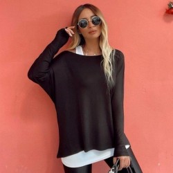 Kadın Uzun Kollu Tek Omuzdan Açık çilek Bluz Ve Viskon Atlet Ikili Takım , 29044 Kadın Uzun Kollu Tek Omuzdan Açık çilek Bluz Ve Viskon Atlet Ikili Takım , 29044