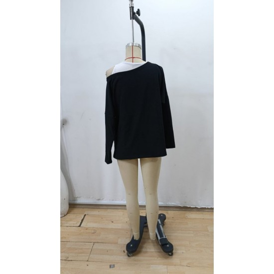 Kadın Uzun Kollu Tek Omuzdan Açık çilek Bluz Ve Viskon Atlet Ikili Takım , 29044 Kadın Uzun Kollu Tek Omuzdan Açık çilek Bluz Ve Viskon Atlet Ikili Takım , 29044