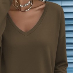 Kadın Uzun Kollu V Yakalı Viskon Iki Iplik Bluz , 29072 Kadın Uzun Kollu V Yakalı Viskon Iki Iplik Bluz , 29072