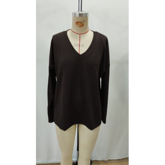 Kadın Uzun Kollu V Yakalı Viskon Iki Iplik Bluz , 29071