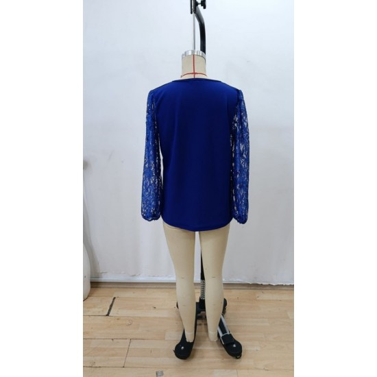 Kadın Uzun Kollu Asimetrik Yakalı Dantelli Ithal Krep Bluz , 29054 Kadın Uzun Kollu Asimetrik Yakalı Dantelli Ithal Krep Bluz , 29054