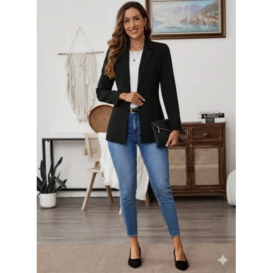 Kadın Uzun Kollu Yakalı Tek Düğmeli Süet Ceket , 29093