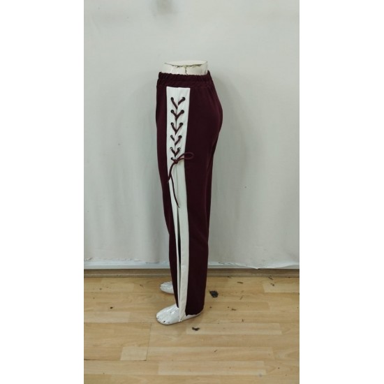 Kadın Yüksek Bel Yandan çapraz Bağcıklı Yırtmaçlı Viskon Iki Iplik Pantolon, 29083