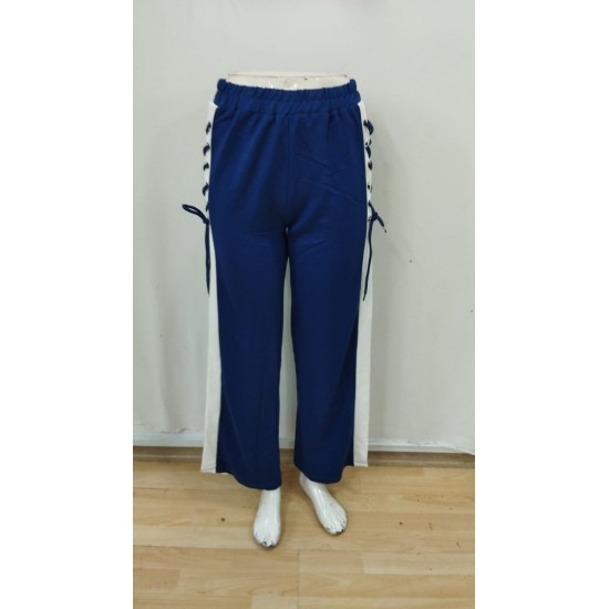 Kadın Yüksek Bel Yandan çapraz Bağcıklı Yırtmaçlı Viskon Iki Iplik Pantolon, 29082