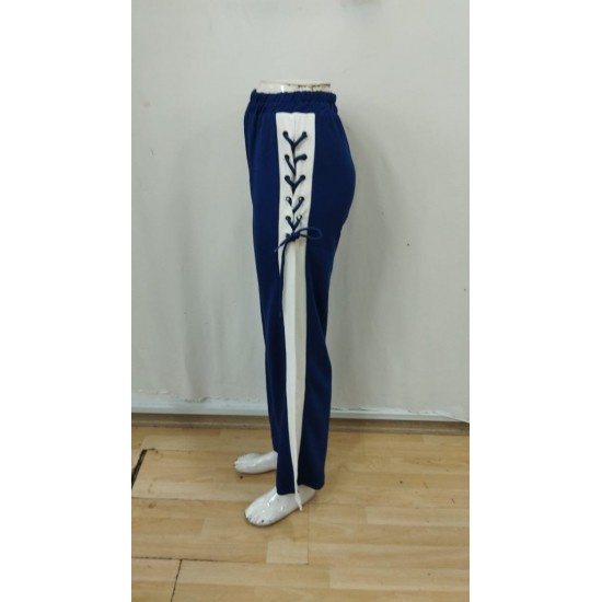 Kadın Yüksek Bel Yandan çapraz Bağcıklı Yırtmaçlı Viskon Iki Iplik Pantolon, 29082