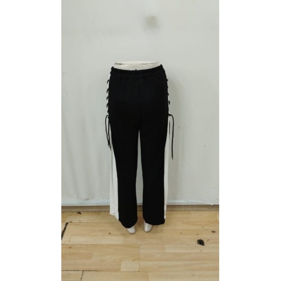 Kadın Yüksek Bel Yandan çapraz Bağcıklı Yırtmaçlı Viskon Iki Iplik Pantolon , 29081