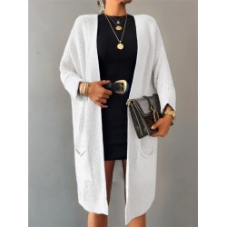 Kadın Oversize Kalıp Cep Detay Salaş Triko Hırka, 29103