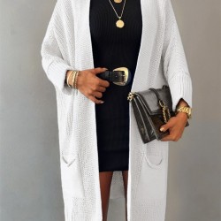 Kadın Oversize Kalıp Cep Detay Salaş Triko Hırka, 29103