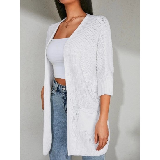 Kadın Oversize Kalıp Cep Detay Salaş Triko Hırka, 29103