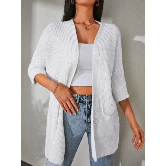 Kadın Oversize Kalıp Cep Detay Salaş Triko Hırka, 29103