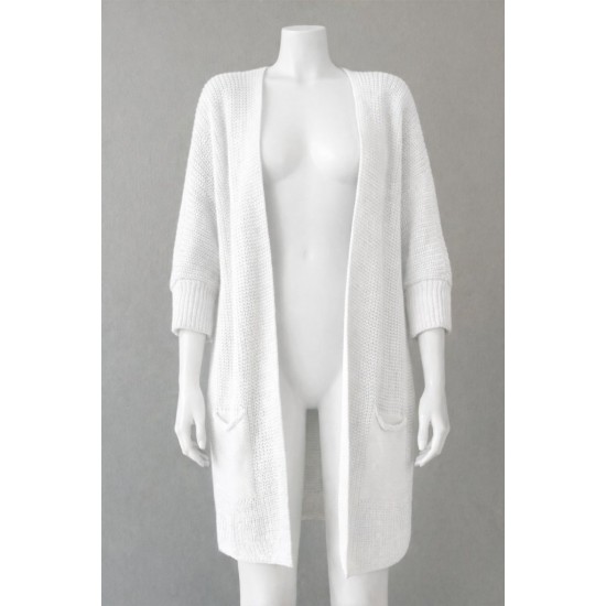 Kadın Oversize Kalıp Cep Detay Salaş Triko Hırka, 29103