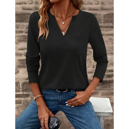 Kadın Uzun Kollu Cepli V Yakalı Viskon Iki Iplik Bluz , 29112 Kadın Uzun Kollu Cepli V Yakalı Viskon Iki Iplik Bluz , 29112