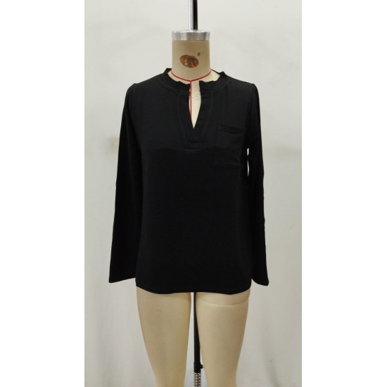 Kadın Uzun Kollu Cepli V Yakalı Viskon Iki Iplik Bluz , 29112 Kadın Uzun Kollu Cepli V Yakalı Viskon Iki Iplik Bluz , 29112