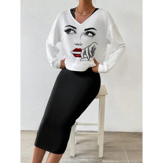 Kadın Askılı Yuvarlak Yaka Viskon Iki Iplik Elbise Ve V Yakalı Bluz Ikili Takım , 29133 Kadın Askılı Yuvarlak Yaka Viskon Iki Iplik Elbise Ve V Yakalı Bluz Ikili Takım , 29133