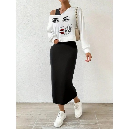 Kadın Askılı Yuvarlak Yaka Viskon Iki Iplik Elbise Ve V Yakalı Bluz Ikili Takım , 29133 Kadın Askılı Yuvarlak Yaka Viskon Iki Iplik Elbise Ve V Yakalı Bluz Ikili Takım , 29133