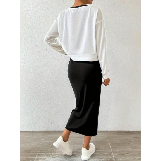 Kadın Askılı Yuvarlak Yaka Viskon Iki Iplik Elbise Ve V Yakalı Bluz Ikili Takım , 29133 Kadın Askılı Yuvarlak Yaka Viskon Iki Iplik Elbise Ve V Yakalı Bluz Ikili Takım , 29133