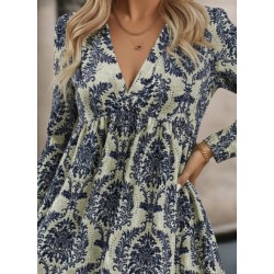 Kadın Uzun Kollu V Yakalı Fırfırlı Mini Süprem Elbise , 29128 Kadın Uzun Kollu V Yakalı Fırfırlı Mini Süprem Elbise , 29128