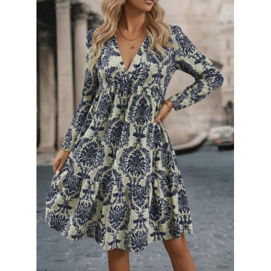 Kadın Uzun Kollu V Yakalı Fırfırlı Mini Süprem Elbise , 29128 Kadın Uzun Kollu V Yakalı Fırfırlı Mini Süprem Elbise , 29128