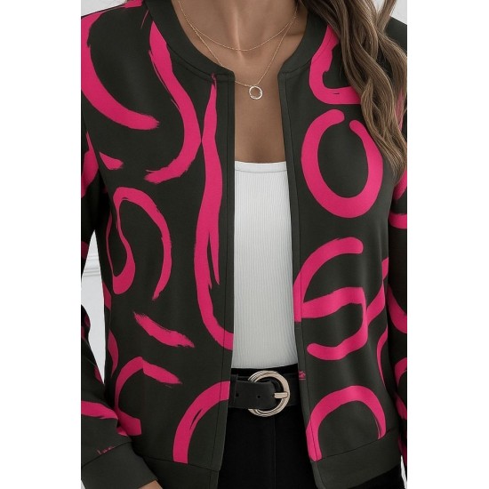Kadın Uzun Kollu önden Fermuarlı Kısa şardonlu Dalgıç Ceket, 29120