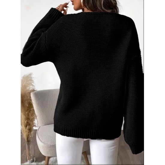 Kadın Uzun Kollu V Yakalı Düğmeli Triko Bluz , 29141 Kadın Uzun Kollu V Yakalı Düğmeli Triko Bluz , 29141