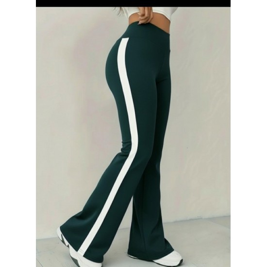 Kadın Yüksek Bel İspanyol Paçalı Yanlardan şerit Detaylı Dalgıç Tayt Pantolon, 29140