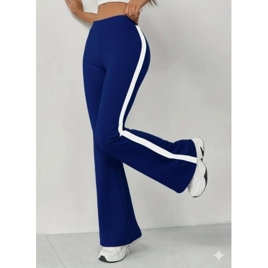 Kadın Yüksek Bel İspanyol Paçalı Yanlardan şerit Detaylı Dalgıç Tayt Pantolon, 29137