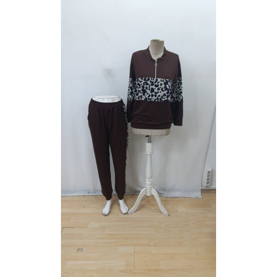 Kadın Uzun Kollu Fermuarlı Karışık Desenli Viskon Iki Iplik Bluz Ve Pantolon Ikili Takım, 29135