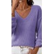 Kadın Uzun Kollu V Yakalı Düğmeli Triko Bluz , 29143