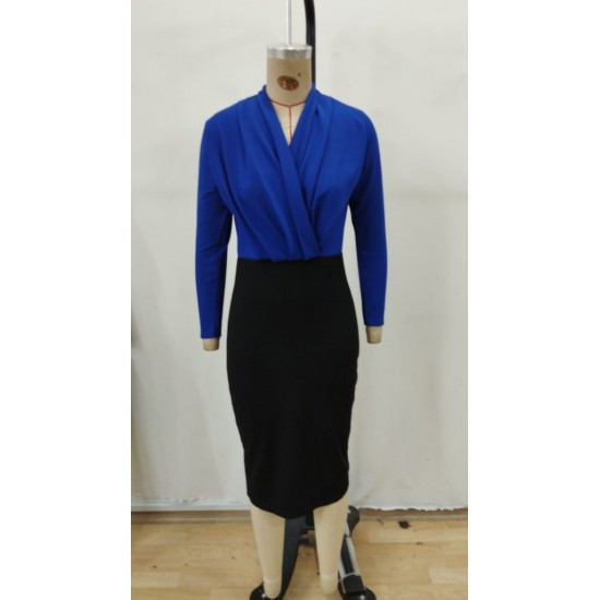 Kadın Uzun Kollu Kruvaze Yaka Janjan Krep Midi Elbise , 29155 Kadın Uzun Kollu Kruvaze Yaka Janjan Krep Midi Elbise , 29155