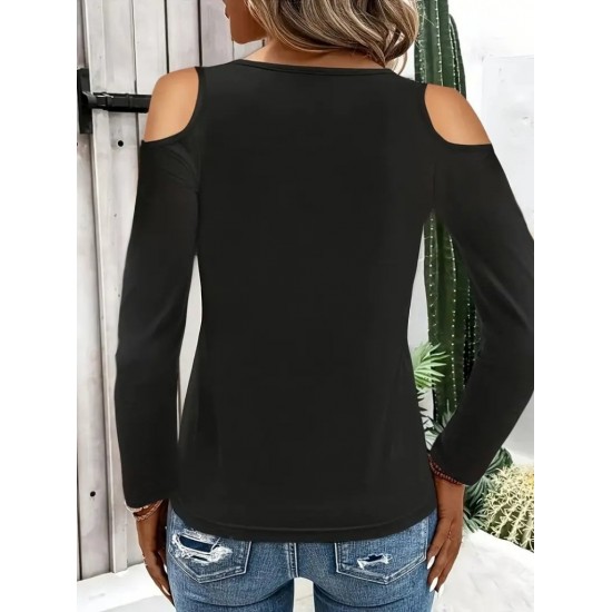 Kadın Omuzlardan Açık Uzun Kollu Yakadan Halka şerit Detaylı Viskon Bluz , 29167 Kadın Omuzlardan Açık Uzun Kollu Yakadan Halka şerit Detaylı Viskon Bluz , 29167