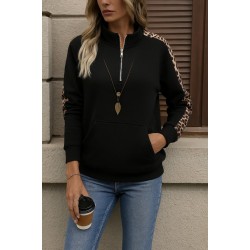 Kadın Uzun Kollu Balıkçı Yaka önden Fermuarlı Polar Bluz, 29161