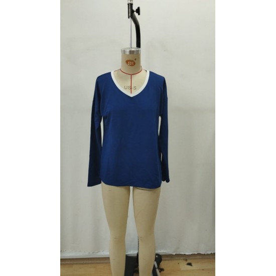 Kadın Uzun Kollu V Yakalı Viskon Iki Iplik Bluz , 29195