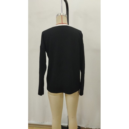 Kadın Uzun Kollu V Yakalı Viskon Iki Iplik Bluz , 29193