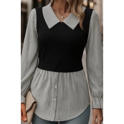 Kadın Uzun Kollu Yakalı önden Düğmeli Ottoman Bluz, 29183 Kadın Uzun Kollu Yakalı önden Düğmeli Ottoman Bluz, 29183