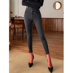 Kadın Yüksek Bel önden Düğmeli Cepli Dar Kesim Detaylı Kot Pantolon , 29171 Kadın Yüksek Bel önden Düğmeli Cepli Dar Kesim Detaylı Kot Pantolon , 29171