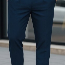 Erkek Belden Düğmeli Cepli Dokuma Pantolon , 29211