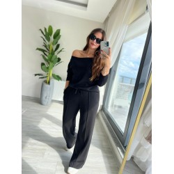 Kadın Uzun Kollu Tek Omuzdan Açık Modal Bluz Ve Pantolon Ikili Takım , 29201