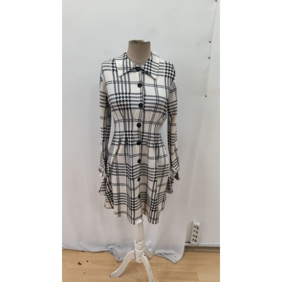 Kadın Uzun Kollu Yakalı önü Düğmeli Mini Modal Elbise , 29213