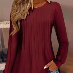 Kadın Uzun Kollu Yuvarlak Yaka Nervürlü Bluz , 29220 Kadın Uzun Kollu Yuvarlak Yaka Nervürlü Bluz , 29220