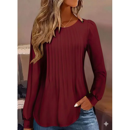 Kadın Uzun Kollu Yuvarlak Yaka Nervürlü Bluz , 29220 Kadın Uzun Kollu Yuvarlak Yaka Nervürlü Bluz , 29220