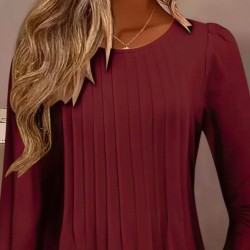 Kadın Uzun Kollu Yuvarlak Yaka Nervürlü Bluz , 29220 Kadın Uzun Kollu Yuvarlak Yaka Nervürlü Bluz , 29220
