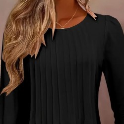 Kadın Uzun Kollu Yuvarlak Yaka Nervürlü Bluz , 29219 Kadın Uzun Kollu Yuvarlak Yaka Nervürlü Bluz , 29219